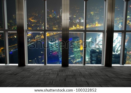 Shanghai scenery looking out the window