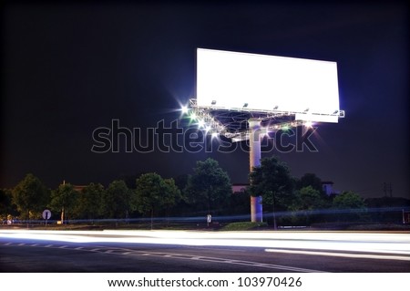 In the night highway billboards