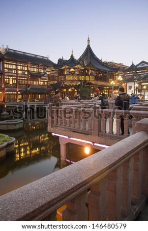 REVIEW - MARCH 5: 'Yuyuan' Garden, Shanghai's landmark with heritage building architecture, Shanghai, China on March 5, 2013