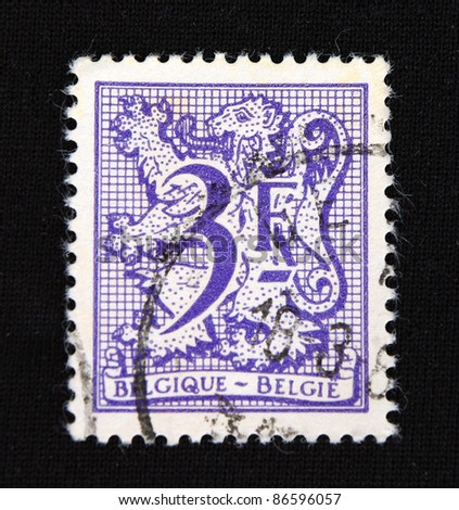 BELGIUM- CIRCA 1969: A stamp printed in Belgium shows Abstract animal art background, circa 1969
