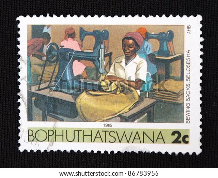BOPHUTHATWANA- CIRCA 1985: A stamp printed in bophuthatswana shows Worker, circa 1985