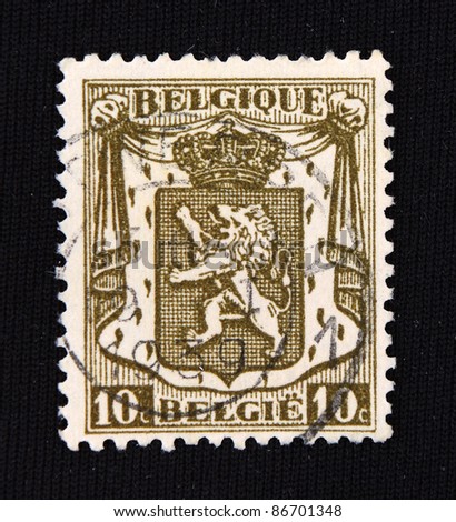 BELGIUM - CIRCA 1980: A stamp printed in Belgium shows Abstract animal background, circa 1980