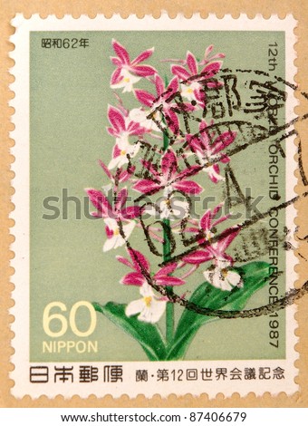 JAPAN - CIRCA 1987: A stamp printed in japan shows Commemorate the Twelfth World Conference, circa 1987