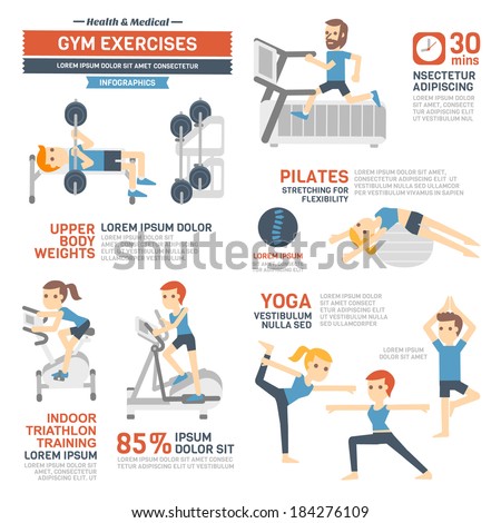 Gym Exercises Infographics Stock Vector Illustration 184276109 ...