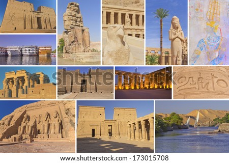 Egypt temples famous landmarks picture collage (Egypt)
