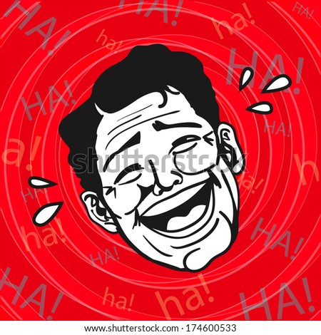 Vintage Retro Clipart : Lol, Man Laughing Out Loud