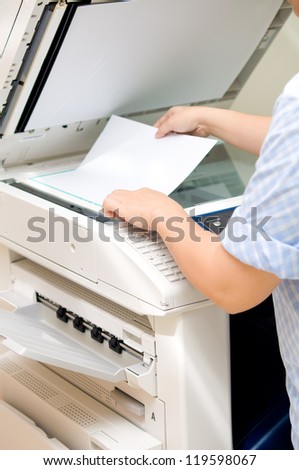 woman using copy machine