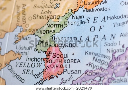 Macro Globe Map Detail 17 Korea