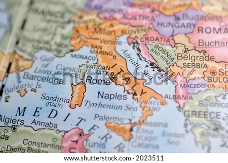 Macro Globe Map Detail 28 Italy