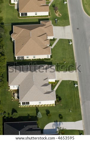 Aerial view of houses in typical home community 01