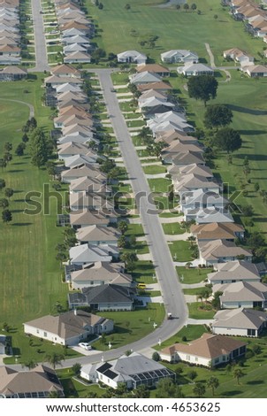 Aerial view of houses in typical home community 07