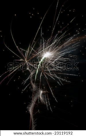 Fireworks celebration on July 4th, Independence Day with dark clean background