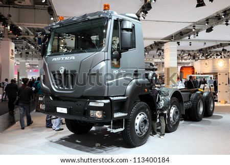 HANNOVER - SEP 20: New Astra H9D 8444 Truck at the International Motor Show for Commercial Vehicles on September 20, 2012 in Hannover Germany