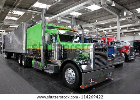 HANNOVER - SEP 20: Peterbilt Truck at the International Motor Show for Commercial Vehicles on September 20, 2012 in Hannover Germany