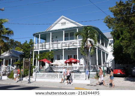 KEY WEST, USA - DEC 30: Traditional House in the Duval Street, Key West. December 30, 2009 in Key West, Florida, USA