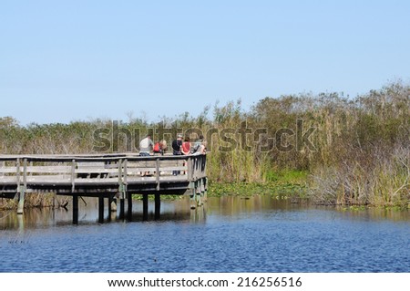 FLORIDA, USA - DEC 22: Airboat in the Everglades National Park. December 22, 2009 in Everglades, Florida, USA