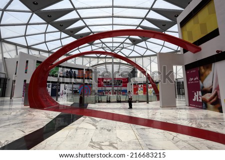 ABU DHABI, UAE - JUNE 1: Interior of the Ferrari World Theme Park in Abu Dhabi. June 1, 2011 in Abu Dhabi, United Arab Emirates