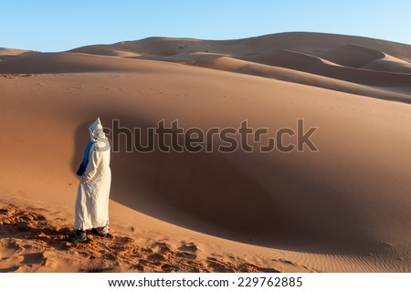 Bedouin in the sahara desert. Morocco, Africa