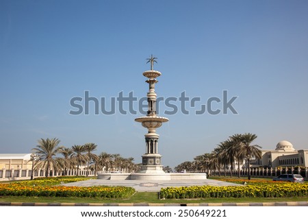 Statue in a roundabout in Sharjah, United Arab Emirates