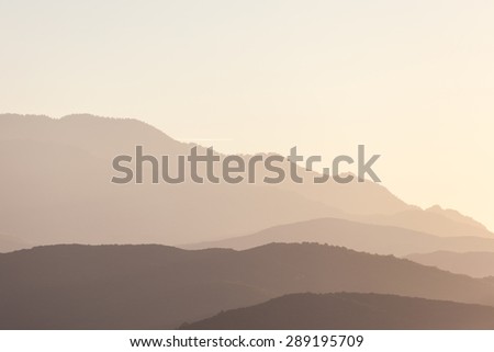 Mountains silhouette in the french Pyrenees
