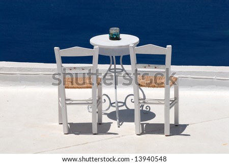 Chairs in Santorini, Greece