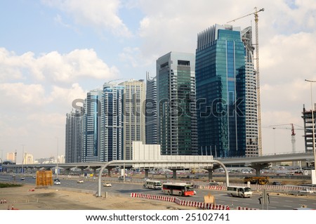 DUBAI, UAE - JAN 23: Construction at the Sheikh Zayed Road. January 23, Dubai United Arab Emirates