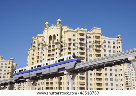 The Palm Jumeirah Monorail. Dubai United Arab Emirates
