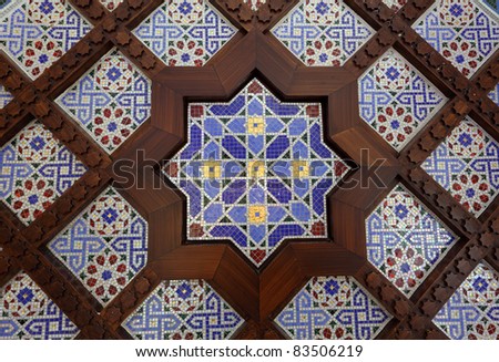 Oriental mosaic decoration in Dubai, United Arab Emriates