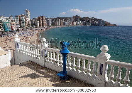 View of the Mediterranean resort Benidorm, Spain