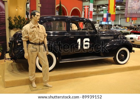 ESSEN, GERMANY - NOV 29:  Historic Chevrolet Master De Luxe from 1938 shown at the Essen Motor Show in Essen, Germany, on November 29, 2011