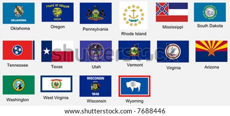 United States of America States Flags Collection Series. File III of III