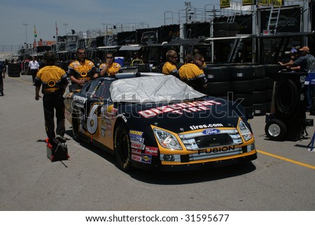 GLADEVILLE, TN - JUNE 6:Crew for Erik Darnell prepare the car for qualifying at the Federated Auto Parts 300 at Nashville Superspeedway, June 6, 2009