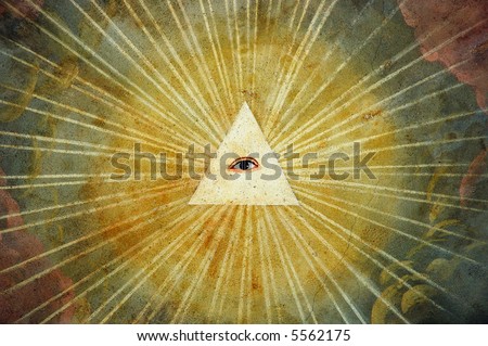 Ancient painting of God\'s eye, north Italy