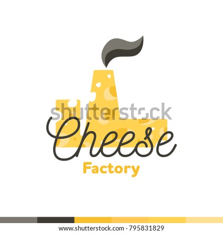 Cheese factory Logo, Restaurant logo, food and cooking logo, vector logo template.