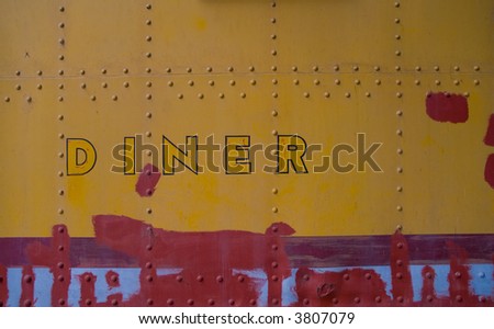 Side of an Old Train's Diner Car