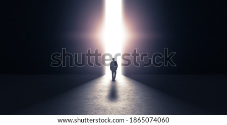 Similar – Image, Stock Photo Alone in the dark Tunnel