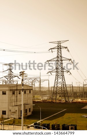 Power plants and high-voltage tower