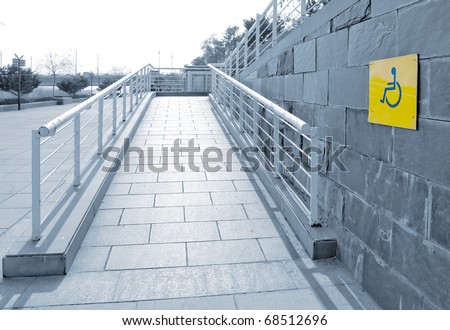 using wheelchair ramp(Barrier-free access)