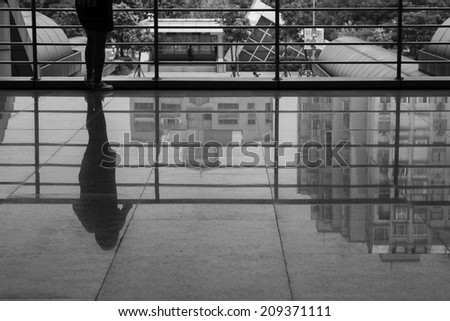 reflection of a girl stand alone