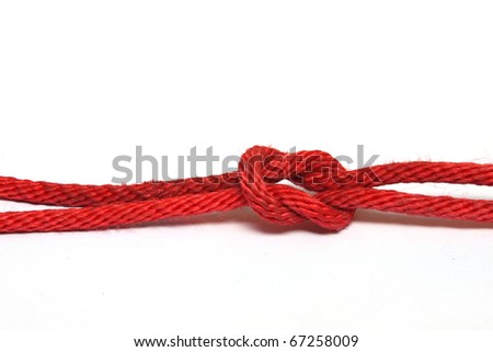 Red Rope With A Knot Isolated On White Stock Photo 67258009 : Shutterstock