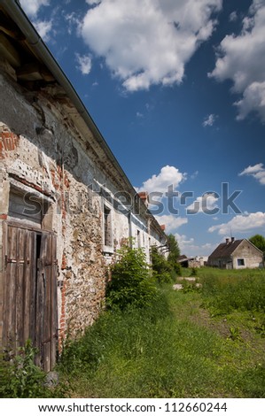 Still Life with abandoned agricultural outbuildings