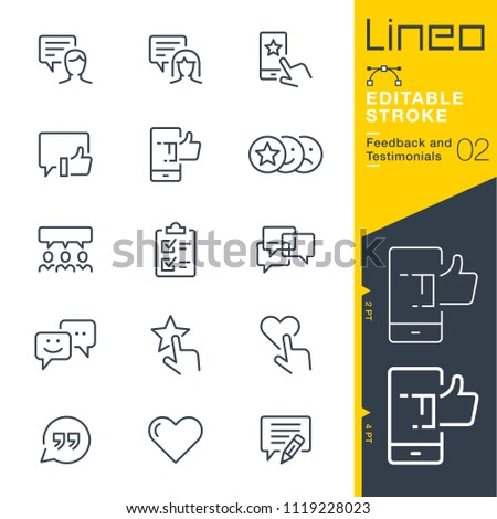 Lineo Editable Stroke - Feedback and Testimonials line icons