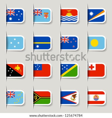 Label - Oceanian Flags