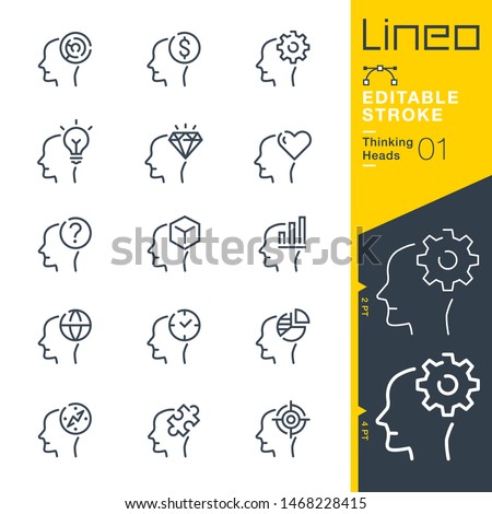 Lineo Editable Stroke - Thinking Heads line icons