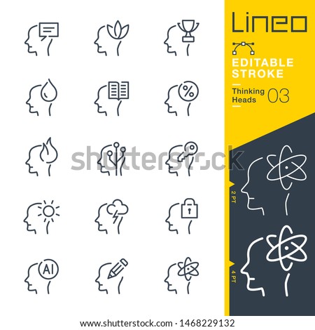 Lineo Editable Stroke - Thinking Heads line icons