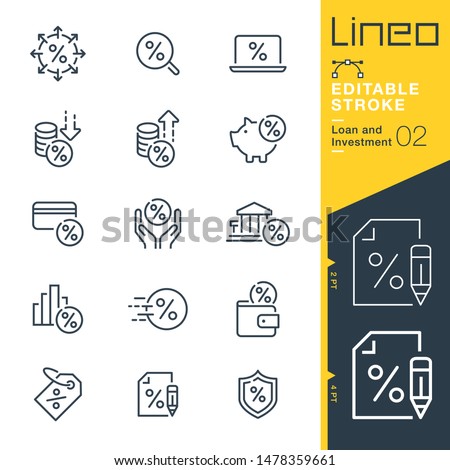 Lineo Editable Stroke - Loan and Investment line icons