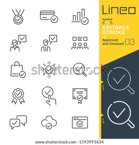 Lineo Editable Stroke - Approved and Checked outline icons