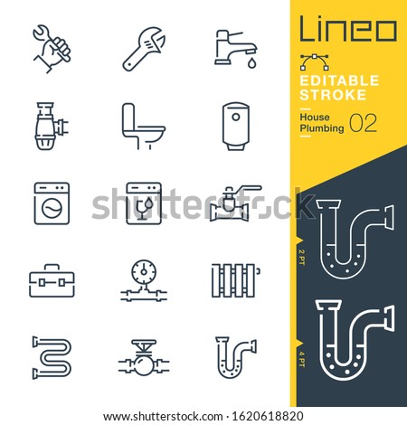 Lineo Editable Stroke - Plumbing line icons