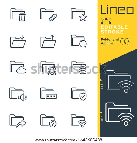 Lineo Editable Stroke - Folder and Archive line icons