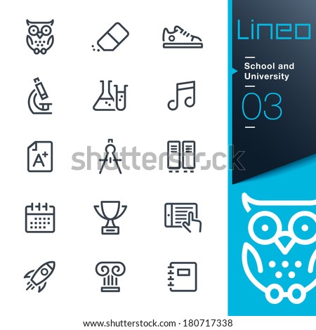 School and University outline icons 